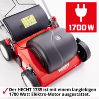 HECHT Elektro Vertikutierer 1700W mit 50l Grasfangkorb.