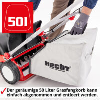 HECHT Elektro Vertikutierer 1700W mit 50l Grasfangkorb.