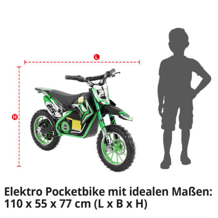 Hecht Kinder Elektro-Motorrad Dirtbike Grün 54501
