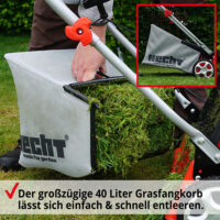 HECHT Benzin Rasenmäher 540 mit 4-Takt OHV Motor, 40,6 cm Schnittbreite, 40-Liter-Fangkorb und 3-facher Einzelrad-Schnitthöhenverstellung – wendig, kraftvoll und ideal für Flächen bis 700 m².