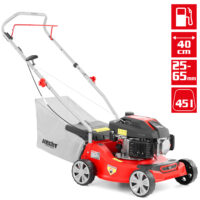 HECHT Benzin Rasenmäher 5408 mit 4-Takt OHV Motor, 40 cm Schnittbreite, 45-Liter-Fangkorb und 3-facher Schnitthöhenverstellung – kraftvoll, wendig und ideal für Flächen bis 700 m².