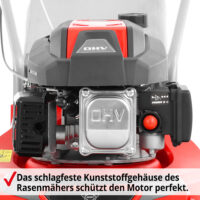 HECHT Benzin Rasenmäher 5408 mit 4-Takt OHV Motor, 40 cm Schnittbreite, 45-Liter-Fangkorb und 3-facher Schnitthöhenverstellung – kraftvoll, wendig und ideal für Flächen bis 700 m².