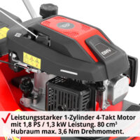 HECHT Benzin Rasenmäher 5408 mit 4-Takt OHV Motor, 40 cm Schnittbreite, 45-Liter-Fangkorb und 3-facher Schnitthöhenverstellung – kraftvoll, wendig und ideal für Flächen bis 700 m².