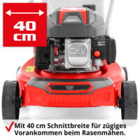 HECHT Benzin Rasenmäher 5408 mit 4-Takt OHV Motor, 40 cm Schnittbreite, 45-Liter-Fangkorb und 3-facher Schnitthöhenverstellung – kraftvoll, wendig und ideal für Flächen bis 700 m².