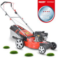 HECHT Benzin Rasenmäher 546 mit 2,5 kW 4-Takt-Motor, 46 cm Schnittbreite, 65-Liter-Fangkorb, 8-facher Höhenverstellung und robustem Stahlgehäuse – kraftvoll, komfortabel und ideal für Flächen bis 1.000 m².
