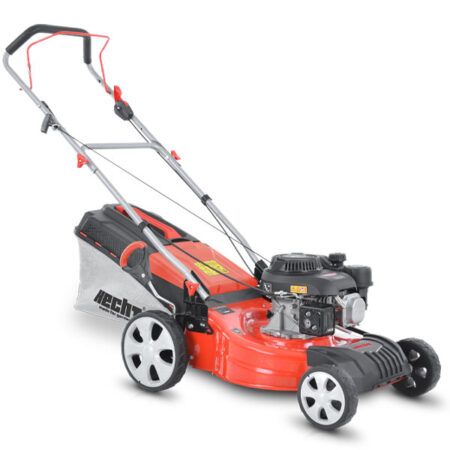HECHT Benzin Rasenmäher 546 mit 2,5 kW 4-Takt-Motor, 46 cm Schnittbreite, 65-Liter-Fangkorb, 8-facher Höhenverstellung und robustem Stahlgehäuse – kraftvoll, komfortabel und ideal für Flächen bis 1.000 m².