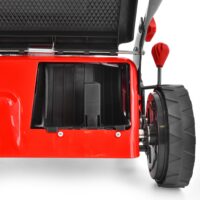 HECHT Benzin Rasenmäher 546 SCW mit 161 cm³ 4-Takt-Motor, 45 cm Schnittbreite, Radantrieb, 55-Liter-Fangkorb, 3-in-1 Funktion (Fangen, Mulchen, Seitenauswurf) und 5-facher Höhenverstellung – ideal für mittlere bis große Rasenflächen.