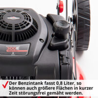 HECHT Benzin Mulchmäher 5511 BS mit 125 cm³ Briggs & Stratton Motor, 51 cm Schnittbreite, Mulchfunktion, Seitenauswurf und 5-facher Höhenverstellung – robust, effizient und ideal für mittelgroße Rasenflächen.