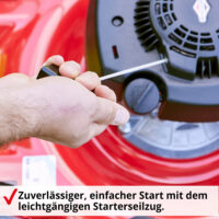 HECHT Benzin Mulchmäher 5511 BS mit 125 cm³ Briggs & Stratton Motor, 51 cm Schnittbreite, Mulchfunktion, Seitenauswurf und 5-facher Höhenverstellung – robust, effizient und ideal für mittelgroße Rasenflächen.
