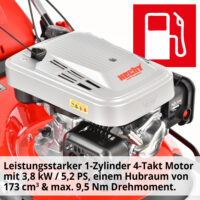 HECHT Benzin Rasenmäher 551 SX mit 196 cm³ 4-Takt-Motor (5,5 PS), 51 cm Schnittbreite, 5-in-1 Funktion, 65-Liter-Fangkorb, Radantrieb, Mulchkit, Seitenauswurf und 7-facher Höhenverstellung – kraftvoll und flexibel für große Gärten.