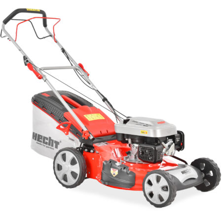 HECHT Benzin Rasenmäher 551 SX mit 196 cm³ 4-Takt-Motor (5,5 PS), 51 cm Schnittbreite, 5-in-1 Funktion, 65-Liter-Fangkorb, Radantrieb, Mulchkit, Seitenauswurf und 7-facher Höhenverstellung – kraftvoll und flexibel für große Gärten.