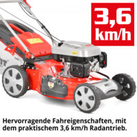 HECHT Benzin Rasenmäher 551 SX mit 196 cm³ 4-Takt-Motor (5,5 PS), 51 cm Schnittbreite, 5-in-1 Funktion, 65-Liter-Fangkorb, Radantrieb, Mulchkit, Seitenauswurf und 7-facher Höhenverstellung – kraftvoll und flexibel für große Gärten.