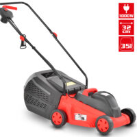 HECHT Elektro Rasenmäher 1000 mit 1000-Watt-Motor, 32 cm Schnittbreite und 35-Liter-Fangkorb – ideal für kleine, verwinkelte Gärten bis 400 m², leicht und wendig.