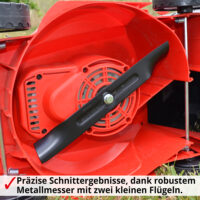 HECHT Elektro Rasenmäher 1000 mit 1000-Watt-Motor, 32 cm Schnittbreite und 35-Liter-Fangkorb – ideal für kleine, verwinkelte Gärten bis 400 m², leicht und wendig.