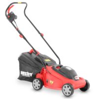 HECHT Elektro Rasenmäher 1233 mit 1300-Watt-Motor, 33 cm Schnittbreite und 30-Liter-Fangkorb – kompakt, leicht (7,1 kg) und ideal für kleine Gärten.