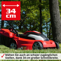 HECHT Elektro Rasenmäher 1434 mit 1400-Watt-Motor, 34 cm Schnittbreite, 5-facher Schnitthöhenverstellung und 35-Liter-Fangkorb – ideal für Rasenflächen bis 600 m².
