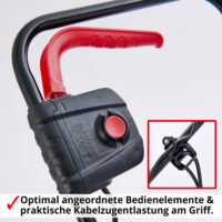 HECHT Elektro Rasenmäher 1434 mit 1400-Watt-Motor, 34 cm Schnittbreite, 5-facher Schnitthöhenverstellung und 35-Liter-Fangkorb – ideal für Rasenflächen bis 600 m².