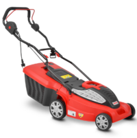 HECHT Elektro Rasenmäher 1638 R mit 1600-Watt-Turbo-Motor, 38 cm Schnittbreite, 45-Liter-Fangkorb und 5-facher zentraler Schnitthöhenverstellung – ideal für mittlere bis große Rasenflächen.
