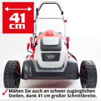 HECHT Elektro Rasenmäher 1641 mit 1600-Watt-Motor, 41 cm Schnittbreite, 50-Liter-Fangkorb mit Füllstandsanzeige, 7-facher Höhenverstellung und Mulchkit – ideal für Rasenflächen bis 800 m².