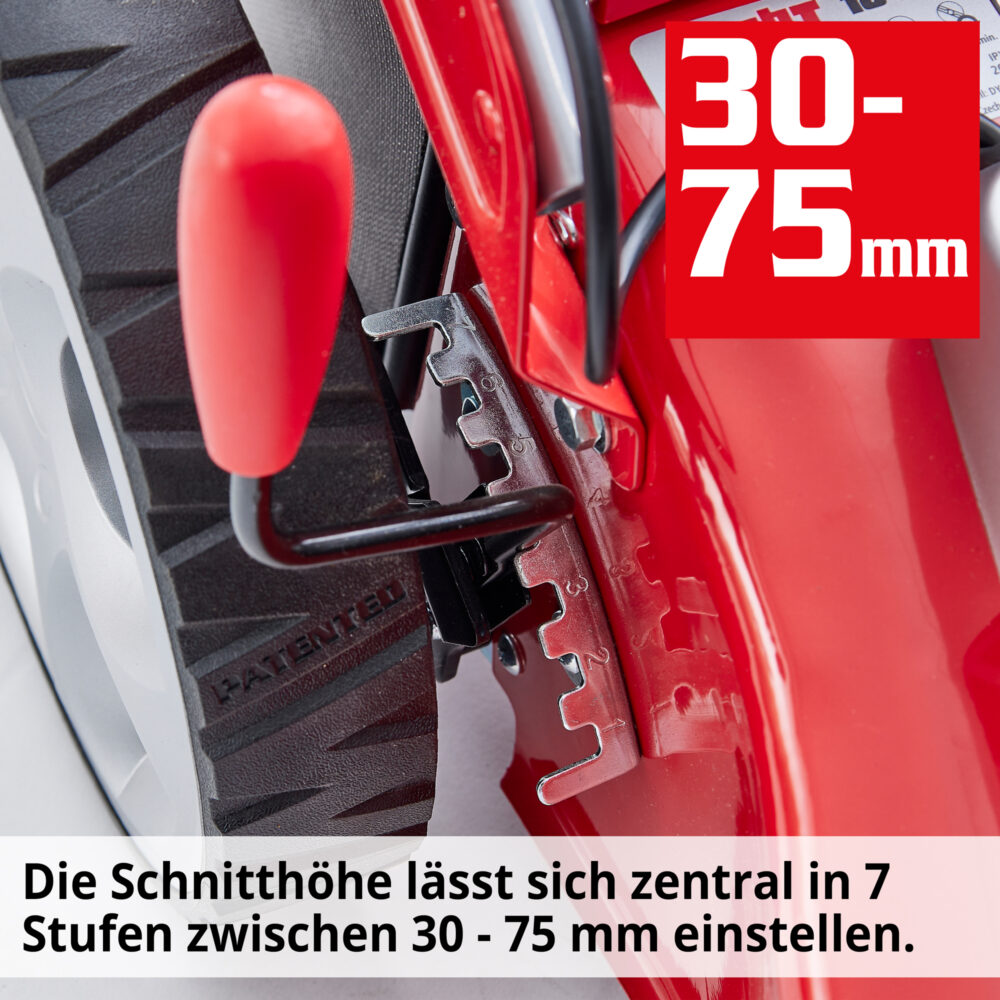 HECHT Elektro Rasenmäher 1803 S mit 1800-Watt-Motor, 46 cm Schnittbreite, 5-in-1 Funktion (Mähen, Fangen, Mulchen, Seitenauswurf, Laub zerkleinern), Radantrieb, 60-Liter-Fangkorb und 7-facher Höhenverstellung – ideal für Flächen bis 1.200 m².