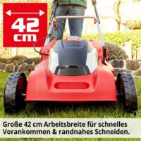 HECHT Elektro Rasenmäher 1844 mit 1800-Watt-Turbo-Motor, 42 cm Schnittbreite, 50-Liter-Fangkorb und zentraler Höhenverstellung – kraftvoll, leicht und ideal für Gärten bis 900 m².