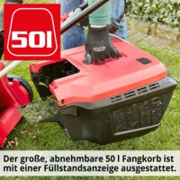 HECHT Elektro Rasenmäher 1844 mit 1800-Watt-Turbo-Motor, 42 cm Schnittbreite, 50-Liter-Fangkorb und zentraler Höhenverstellung – kraftvoll, leicht und ideal für Gärten bis 900 m².