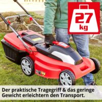 HECHT Elektro Rasenmäher 1844 mit 1800-Watt-Turbo-Motor, 42 cm Schnittbreite, 50-Liter-Fangkorb und zentraler Höhenverstellung – kraftvoll, leicht und ideal für Gärten bis 900 m².