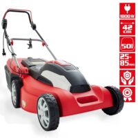 HECHT Elektro Rasenmäher 1844 mit 1800-Watt-Turbo-Motor, 42 cm Schnittbreite, 50-Liter-Fangkorb und zentraler Höhenverstellung – kraftvoll, leicht und ideal für Gärten bis 900 m².