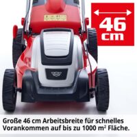 HECHT Elektro Rasenmäher 1845 mit 1800-Watt-Turbo-Motor, 46 cm Schnittbreite, 60-Liter-Fangkorb mit Füllstandsanzeige, Mulchkit und 7-facher Höhenverstellung – ideal für Rasenflächen bis 1.000 m².