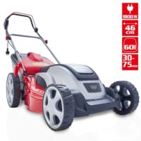 HECHT Elektro Rasenmäher 1845 mit 1800-Watt-Turbo-Motor, 46 cm Schnittbreite, 60-Liter-Fangkorb mit Füllstandsanzeige, Mulchkit und 7-facher Höhenverstellung – ideal für Rasenflächen bis 1.000 m².