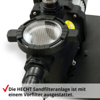 HECHT Sandfilteranlage 302113 für 7.000 Liter Wasser pro Stunde.