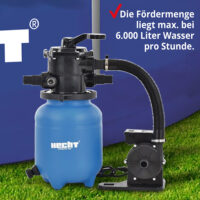 HECHT Sandfilteranlage 302200 mit 6.000 Litern Wasser pro Stunde.
