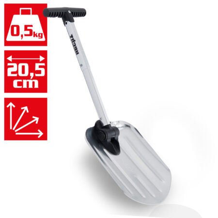 Hecht klappbare Schneeschaufel ausziehbar bis 37 cm für unterwegs