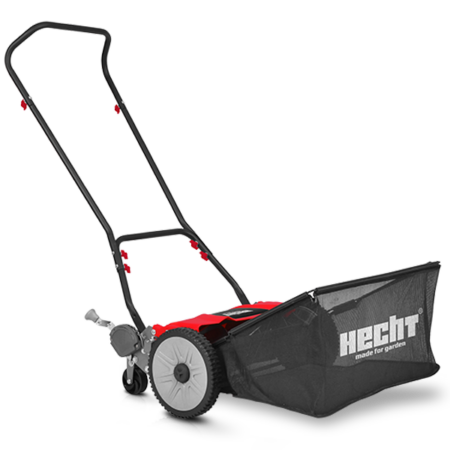 HECHT Spindelmäher 514 mit 46 cm Arbeitsbreite, 9-facher Schnitthöhenverstellung und 50-Liter-Fangkorb – umweltfreundlich, leise und ideal für kleine Rasenflächen mit exaktem Schnittbild.