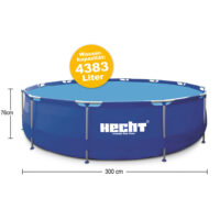 HECHT Stahlrohr Pool 3476 BLUESEA, 300x76cm.