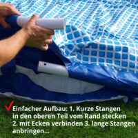 HECHT Stahlrohr Pool 3690 BLUESEA, 360x76cm.