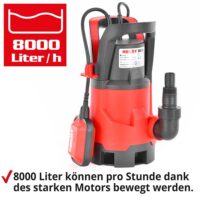 HECHT Tauchpumpe mit 8000 l/h Förderleistung