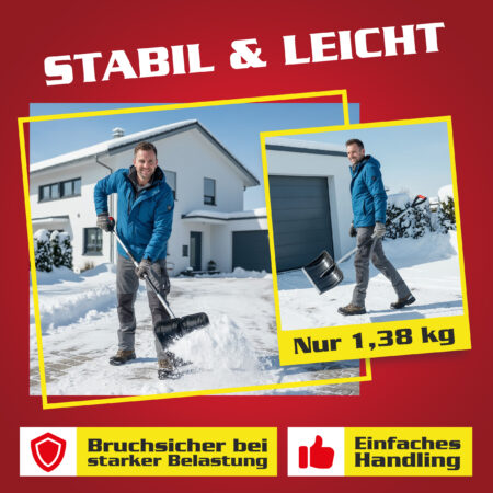 Hecht Teleskop-Schneeschaufel 122–155 cm ausziehbar