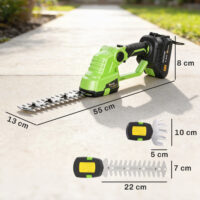 Heckenschere Strauchschere Akku elektrisch 2-in-1 20cm
