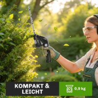 Heckenschere Strauchschere Akku elektrisch 2-in-1 mit Wechselklingen