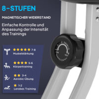 Höhenverstellbarer F-Bike Heimtrainer mit Magnetwiderstand.