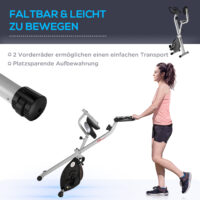 Höhenverstellbarer F-Bike Heimtrainer mit Magnetwiderstand.