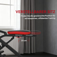 Heimtrainer Fitnessgerät klappbar verstellbar mit Pedalen rot