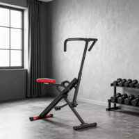 Heimtrainer Fitnessgerät klappbar verstellbar mit Pedalen rot
