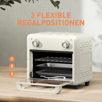 Heissluftfritteuse mit Grill Backen Frittieren Timer 10L 1000W