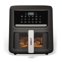 Heißluftfritteuse mit 6,5 Litern Fassungsvermögen und 1600 W Leistung für fettarmes Frittieren.