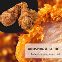 Eine Heissluftfritteuse und Airfryer mit 6,5 Litern Fassungsvermögen, 1700W Leistung und LED-Display.