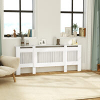 Heizkörperverkleidung verstellbar Lamellendesign MDF weiss