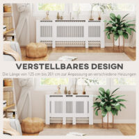 Heizkörperverkleidung verstellbar Lamellendesign MDF weiss