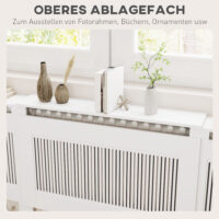 Heizkörperverkleidung verstellbar Lamellendesign MDF weiss
